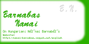 barnabas nanai business card